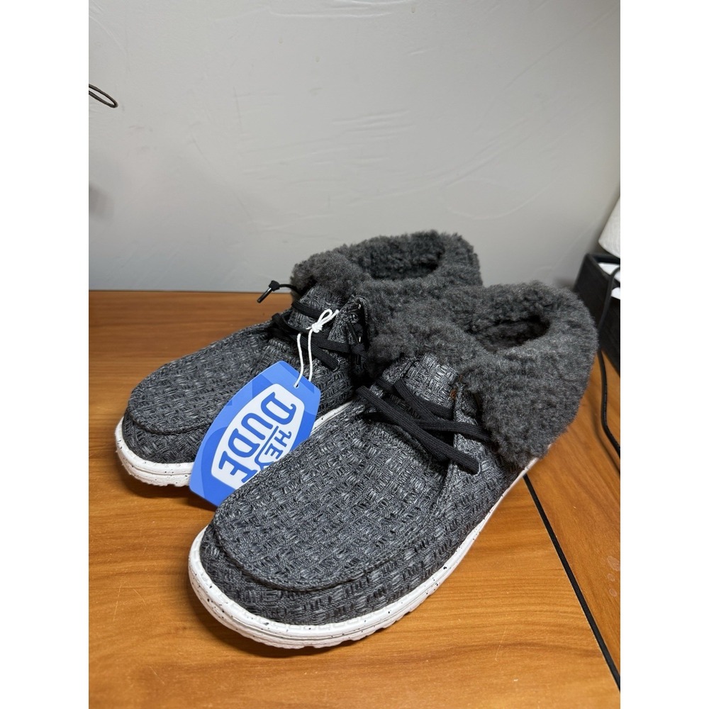 NWT Hey Dude Women's Wendy Fold Stitch Cozy‎ Black Shoes Casual Sherpa Lined W9